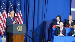 milei participo del consejo de la paz en washington en medio del paro de la cgt