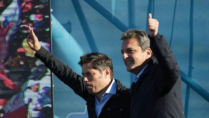 Sergio Massa y Axel Kicillof en el cierre de campaña bonaerense del oficialismo