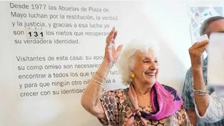Estela de Carlotto, presidenta de Abuelas de Plaza de Mayo, cuando anunciaron el encuentro del nieto número 131.