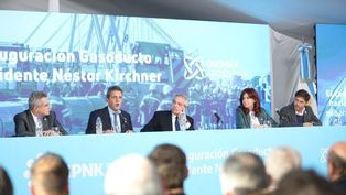 Sergio Massa en la inauguración del gasoducto Néstor Kirchner.