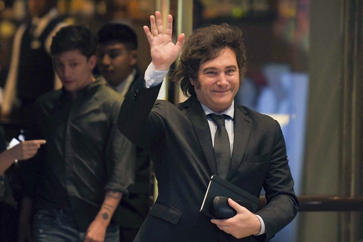 Javier Milei en el Hotel Libertador.