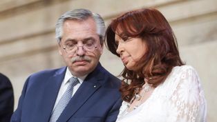 El presidente Alberto Fernández junto a Cristina Kirchner.