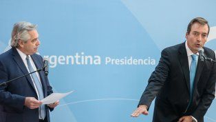 El presidente, Alberto Fernández, y el ministro de Justicia, Martín Soria.