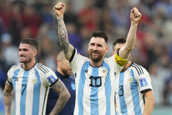 Lionel Messi celebró el triunfo de la Selección Argentina en la semifinal ante Croacia