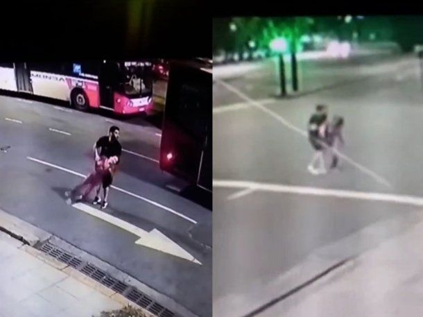 Los videos muestran a Facundo Moyano cuando la modelo corría por la avenida&nbsp;