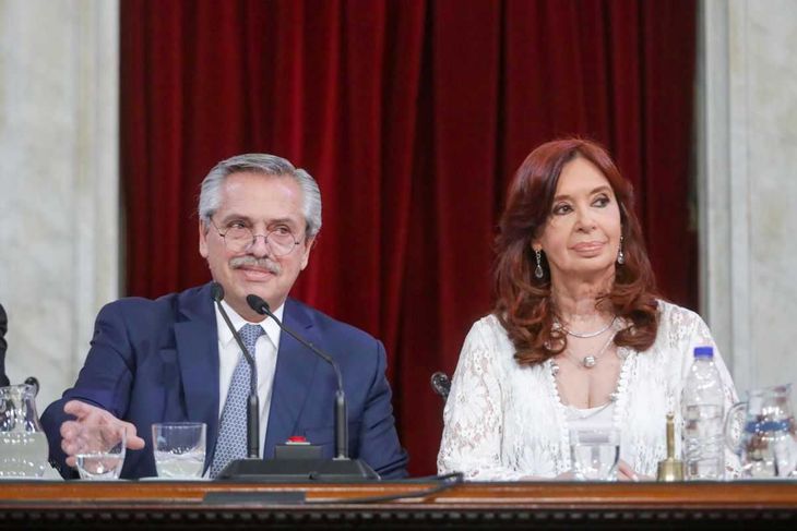 El presidente Alberto Fernández y la vicepresidenta Cristina Kichner.