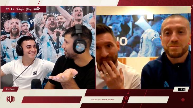 El Kun Agüero, Lionel Messi y Papu Gómez en Twitch.