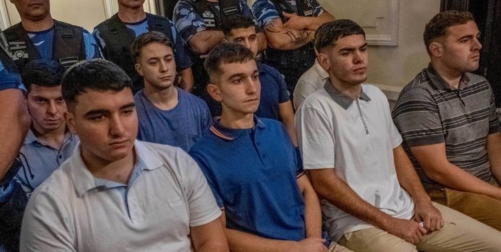 Los rugbiers durante el juicio por el crimen de Fernando Báez Sosa.