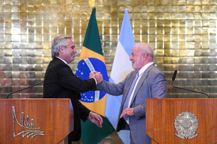 El presidente de Argentina y Brasil, Alberto Fernández y Lula da Silva.