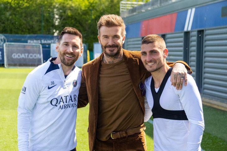 Messi y Beckham juntos.