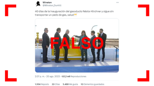 Circuló información falsa sobre el Gasoducto Néstor Kirchner