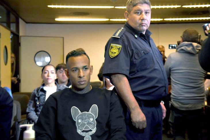 El jugador de Boca, Sebastián Villa, en Tribunales.