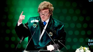 milei recibio un honoris causa y respaldo la postura israeli en medio oriente