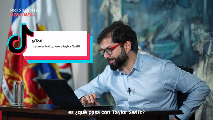 Gabriel Boric le escribió a Taylor Swift.