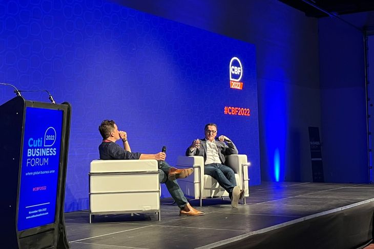 Martín Migoya, CEO y cofundador de Globant, en el Cuti Business Forum 2022. (Foto: @CutiUy)