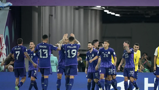 La Selección Argentina celebra el triunfo ante Polonia