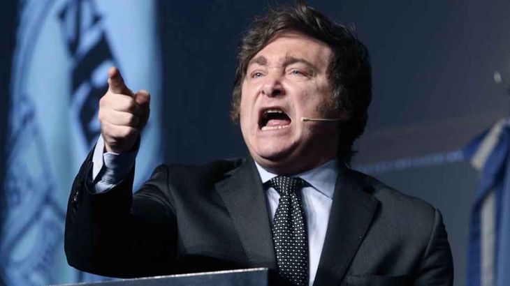 El presidente Javier Milei habló este viernes en la Bolsa de Comercio de Rosario