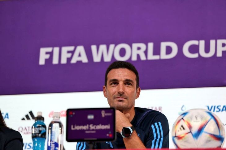 Lionel Scaloni en Qatar 2022.