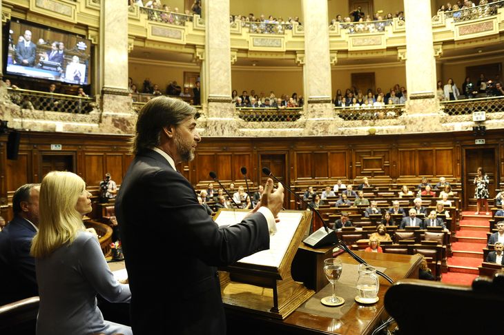 El presidente Luis Lacalle Pou salió en defensa de la reforma de la seguridad social y, sin nombrarlos, apuntó contra el Frente Amplio y el PIT-CNT.