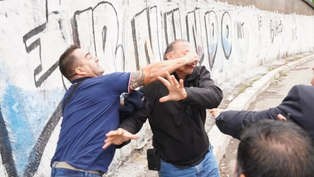 Sergio Berni fue agredido por un grupo de colectiveros este lunes por la mañana