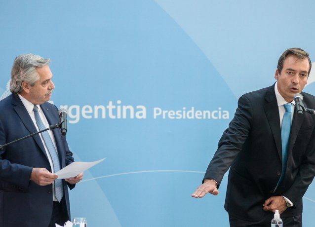El presidente, Alberto Fernández, y el ministro de Justicia, Martín Soria.