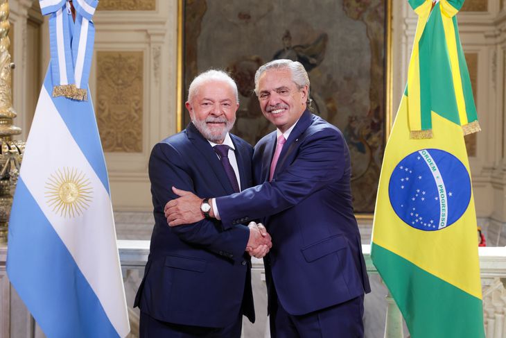 El presidente de Brasil, Lula Da Silva y el mandatario nacional Alberto Fernández en la previa de la Celac.