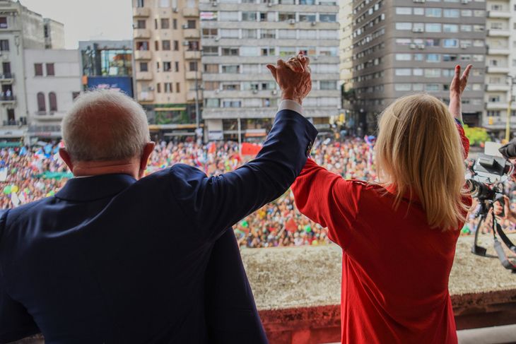 Lula Da Silva y Carolina Cosse en el acto conjunto en la Intendencia de Montevideo, el pasado 25 de enero.