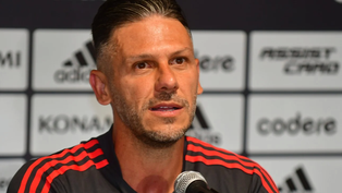 Martin Demichelis, actual DT de River, en conferencia de prensa.&nbsp;