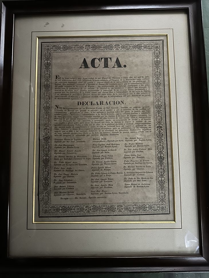 Aduana recuperó un impreso original de la Declaración de la Independencia.