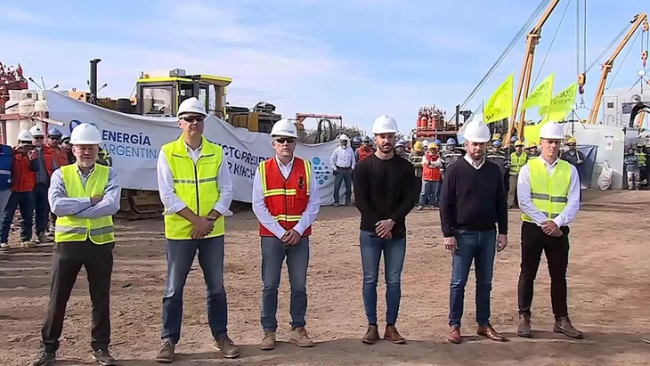 Acto por la última soldadura del Gasoducto Néstor Kirchner