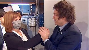 Patriai Bullrich y Javier Milei.