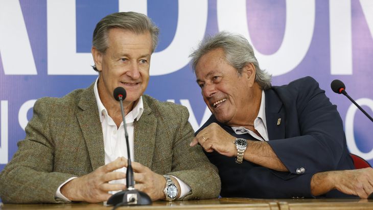 De izquierda de derecha: Gabriel Gurméndez, presidente de Antel y Enrique Antia, intendente de Maldonado.&nbsp;