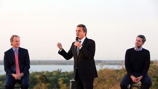 Sergio Massa y Matías Lammens en el lanzamiento del Previaje 5.