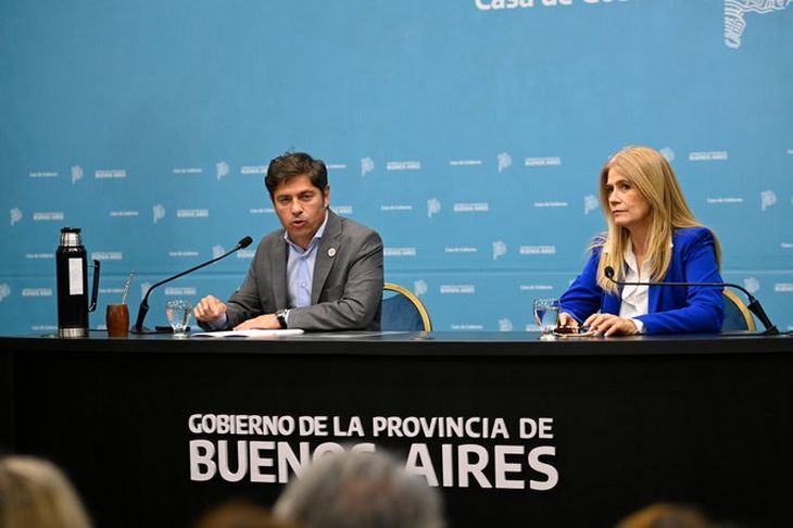 El gobernador Axel Kicillof y la vicegobernadora Verónica Magario